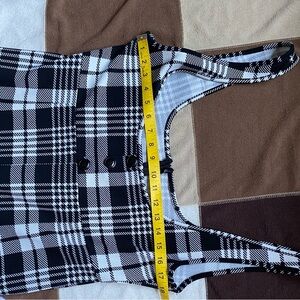 SHEIN Black and White Checkered Jumpsuit